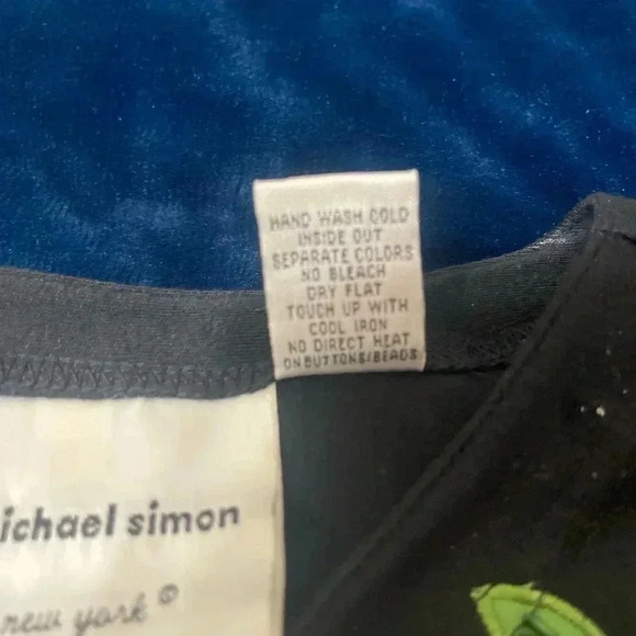 Y2K Michael Simon Cardigan Sweater Large Black Embroidered Flamingo Palm Tree S - Picture 4 of 8